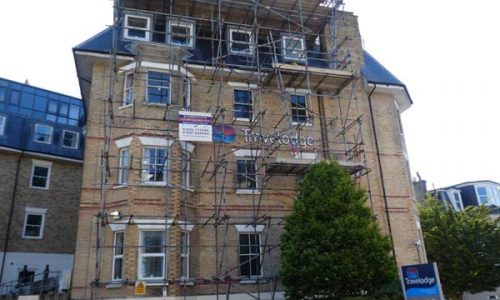 Scaffolding at Travel Lodge in Bournemouth by Bournemouth Scaffolding Ltd